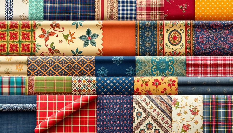 Various fabric patterns in home decor collage, showcasing diverse styles.