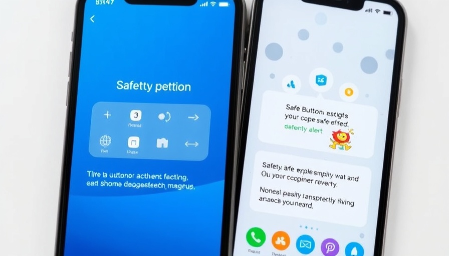 Smartphone screen showing SmartThings Safe Button feature and safety info.