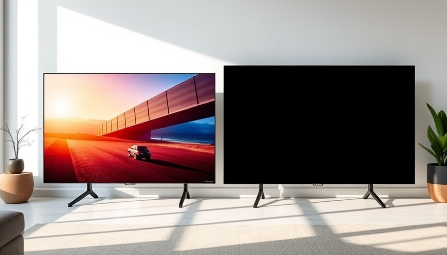 Samsung S85F vs LG B5 OLED TV comparison in a sleek setup.