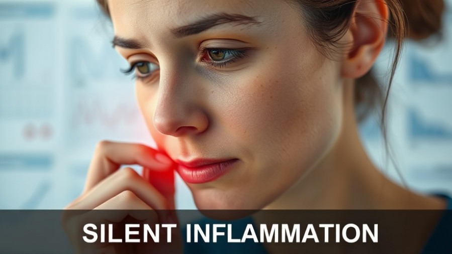 Thoughtful woman contemplating chronic low-grade inflammation, soft lighting highlights emotional concern.