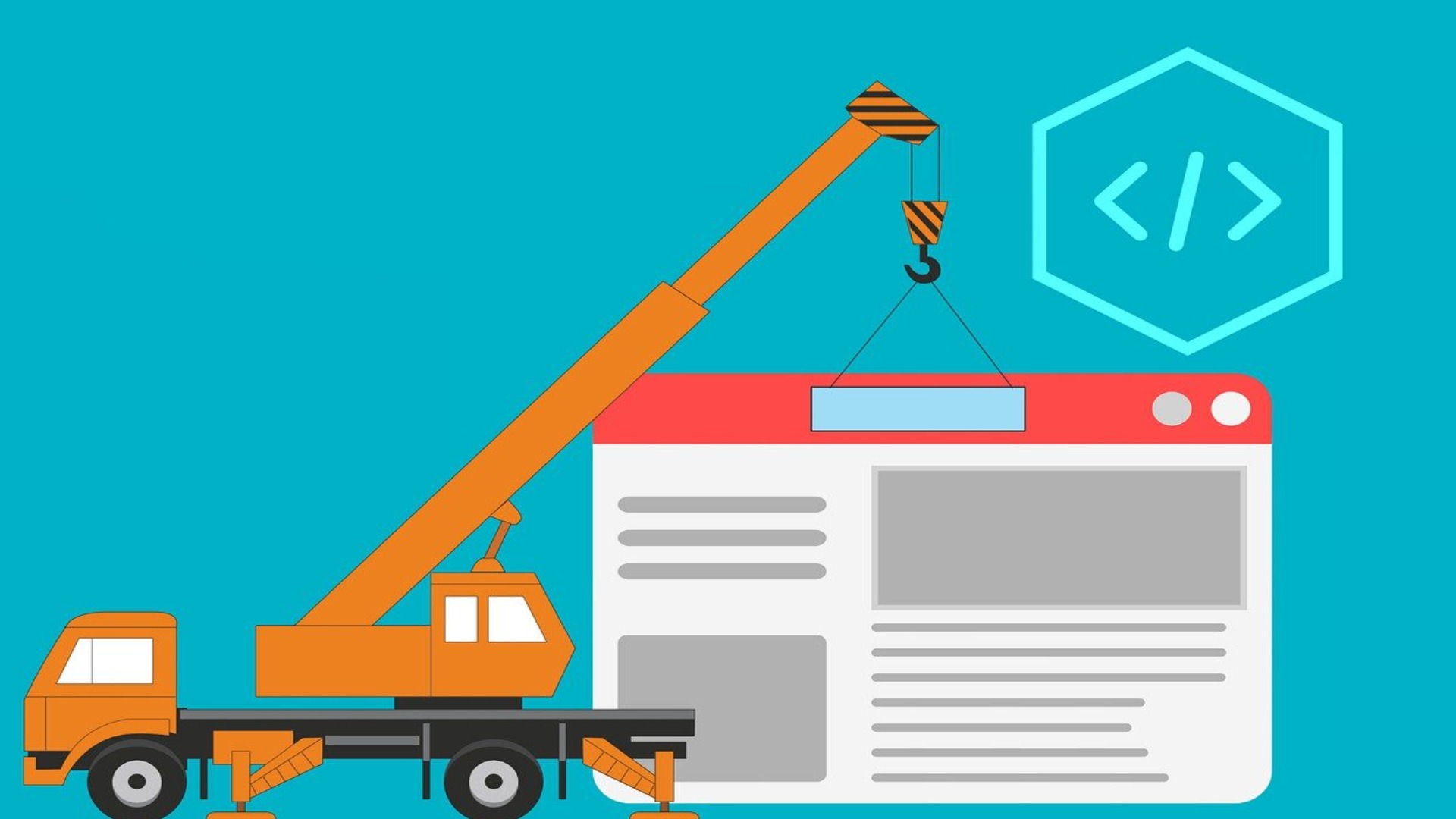 cartoon crane lifting website