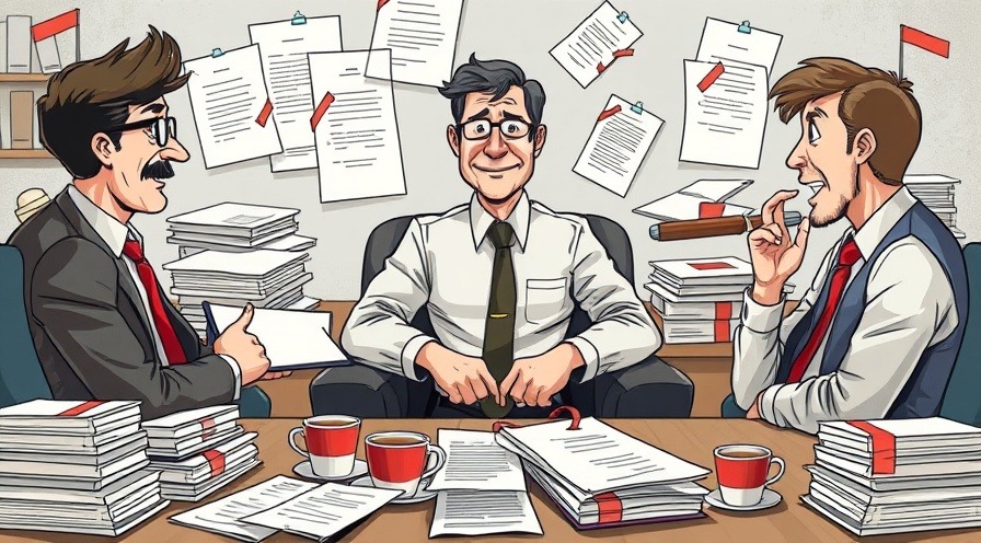 An illustration of a project manager mediating vendor disputes over contracts.