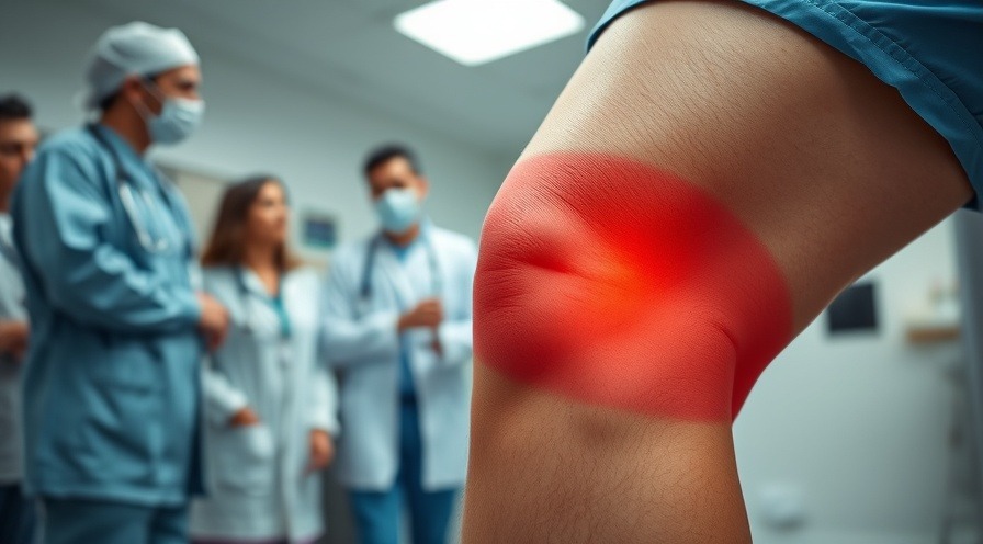 Talking with doctors about post-surgery care for a knee incision.