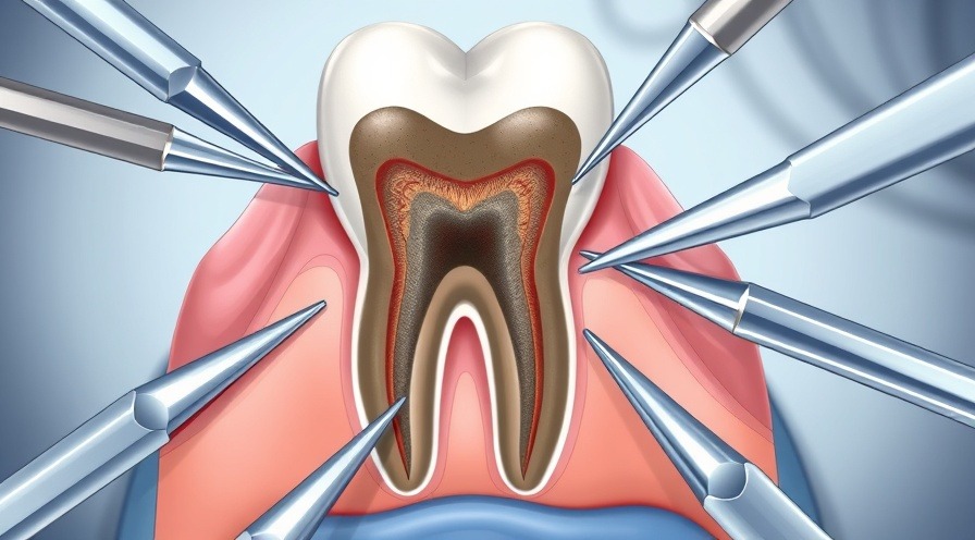 Illustration of a bad tooth needing root canal procedure highlighting tooth sensitivity and discoloration.