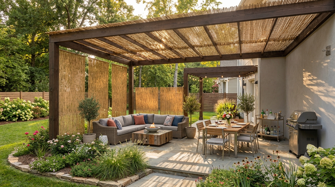 bamboo screens for backyard shade
