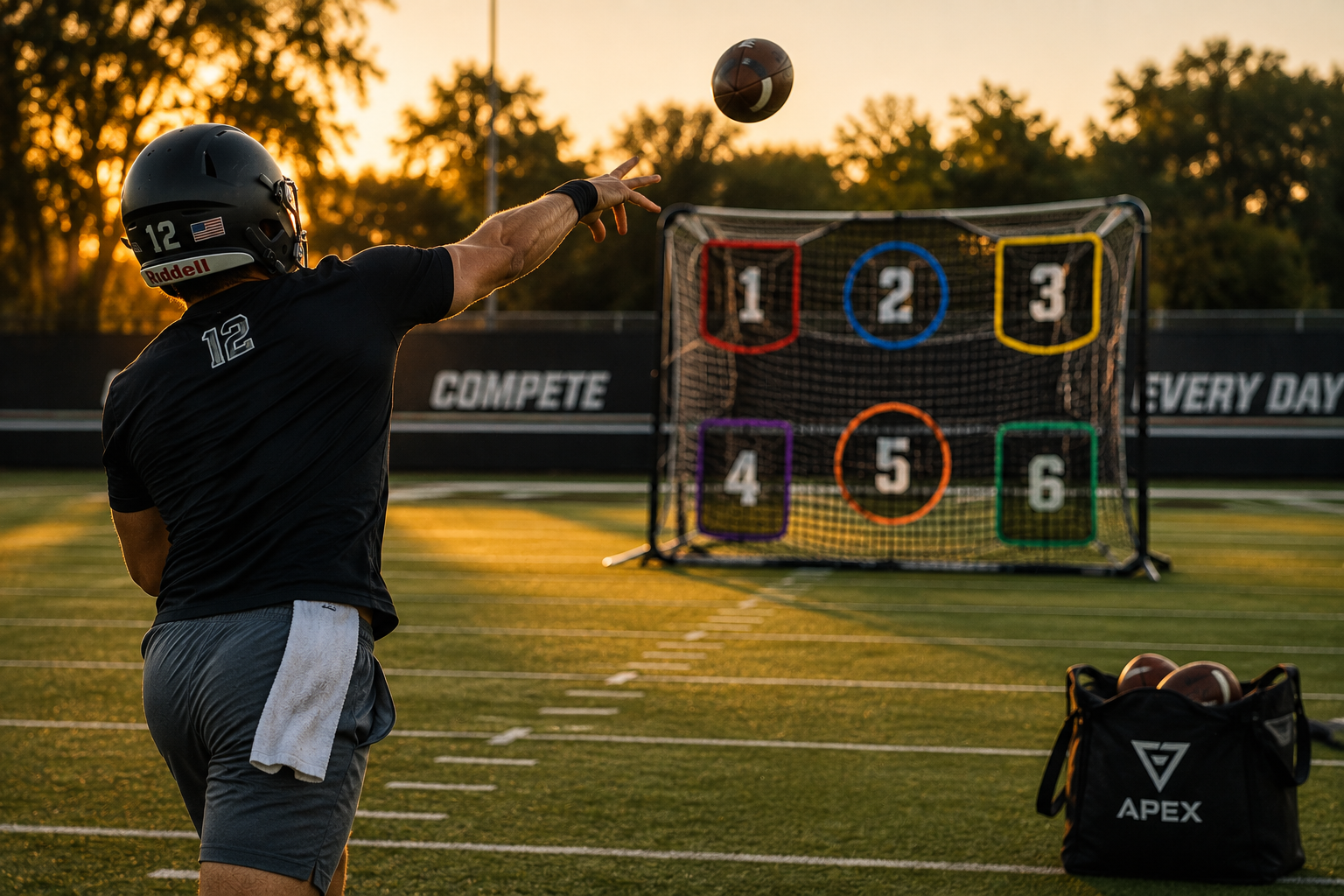 QB throwing to number targets