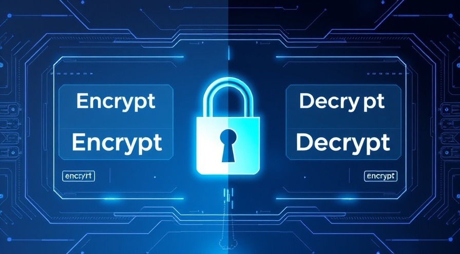 Split screen of Encrypt and Decrypt with a digital key, representing symmetric encryption.