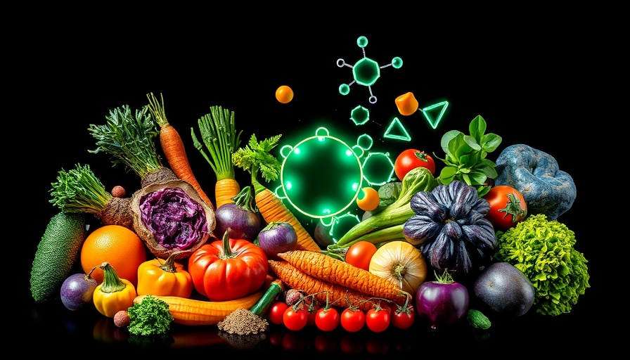 Colorful glutathione health food array highlighting antioxidants.