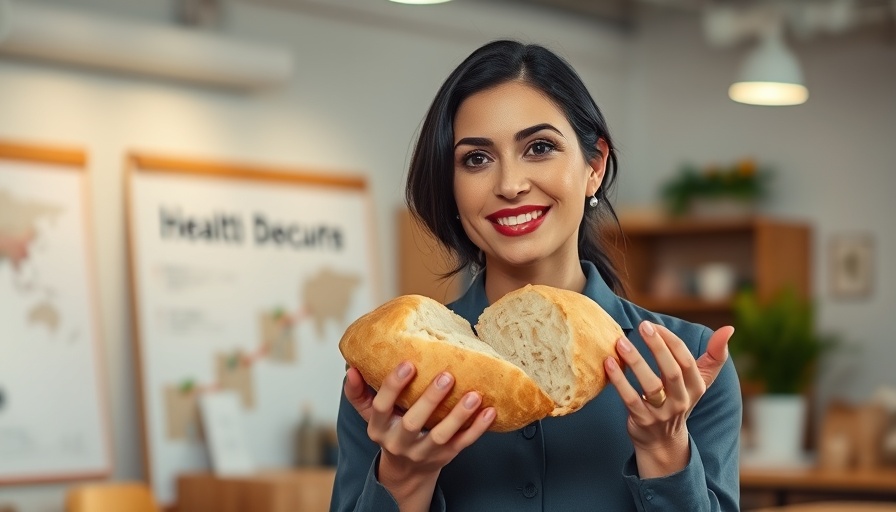 Woman discussing foods that cause insulin resistance while holding bread.