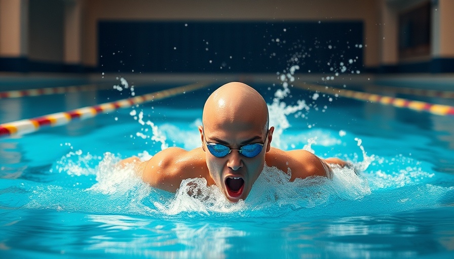 Swimmer mid-stroke in pool, exploring weight loss benefits.