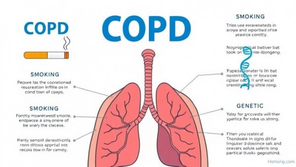 Infographic on Chronic Obstructive Pulmonary Disease (COPD) causes in cartoon style.