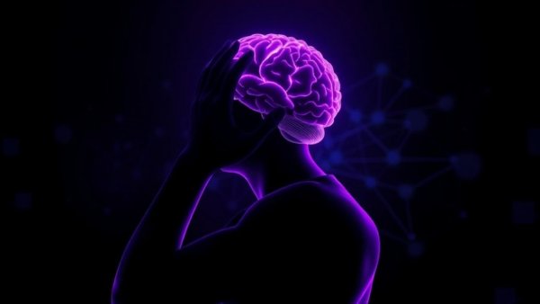 Illustration showing chronic stress effects on brain chemistry.