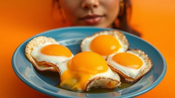 Are eggs healthy? Woman considering fried eggs on plate.