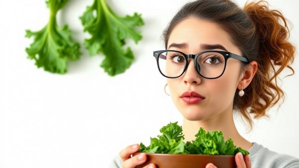 Best Foods to Eat for Dementia Protection: Woman with kale exploring its benefits.