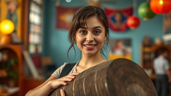 Engaging young woman on talk show, emphasizing importance of sleep.