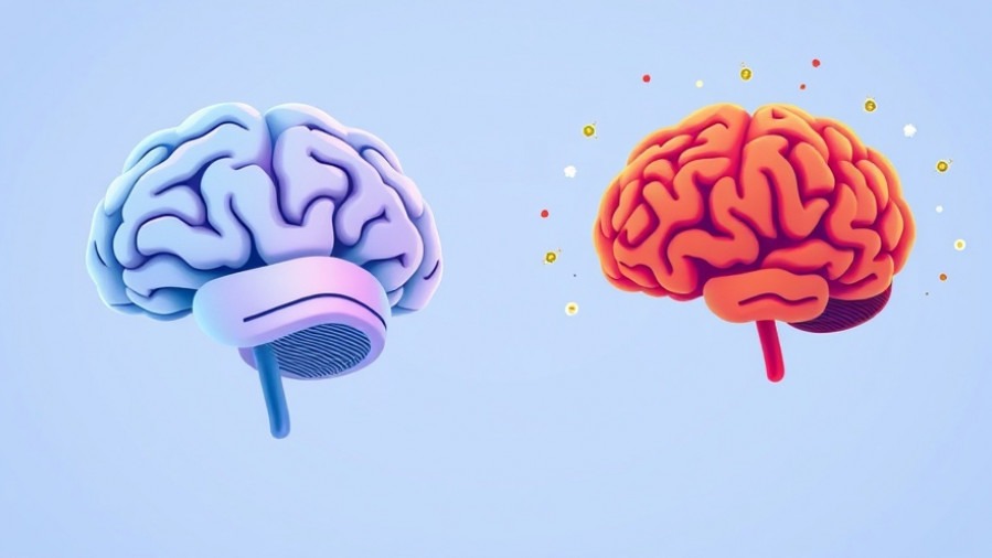 calm brain vs stressed brain image