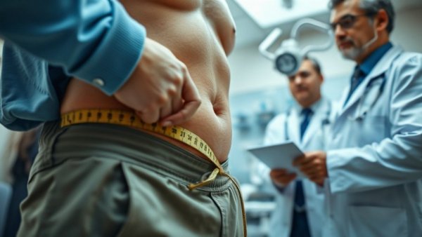Doctors discussing solutions to reduce belly fat with patient.