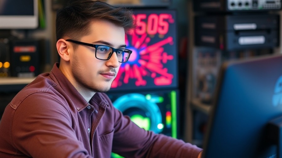 young adult male in computer lab