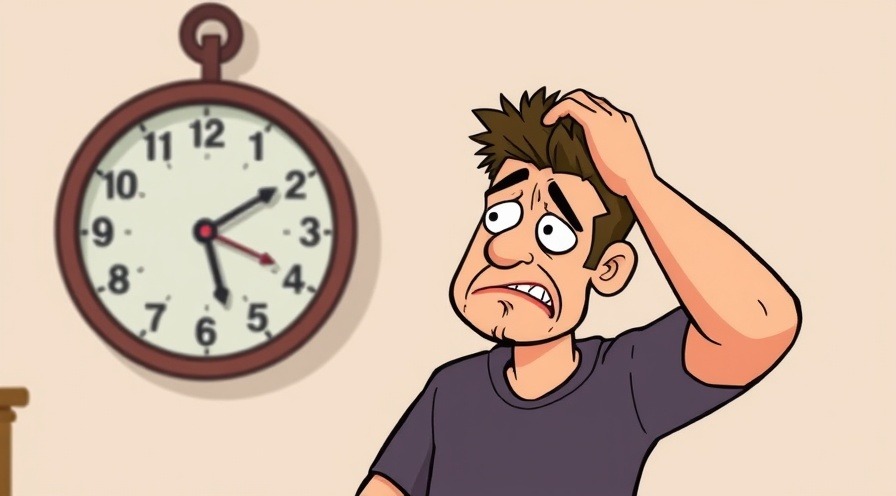Unhappy cartoon man cradling his head, clock showing 4 to 72 hours.