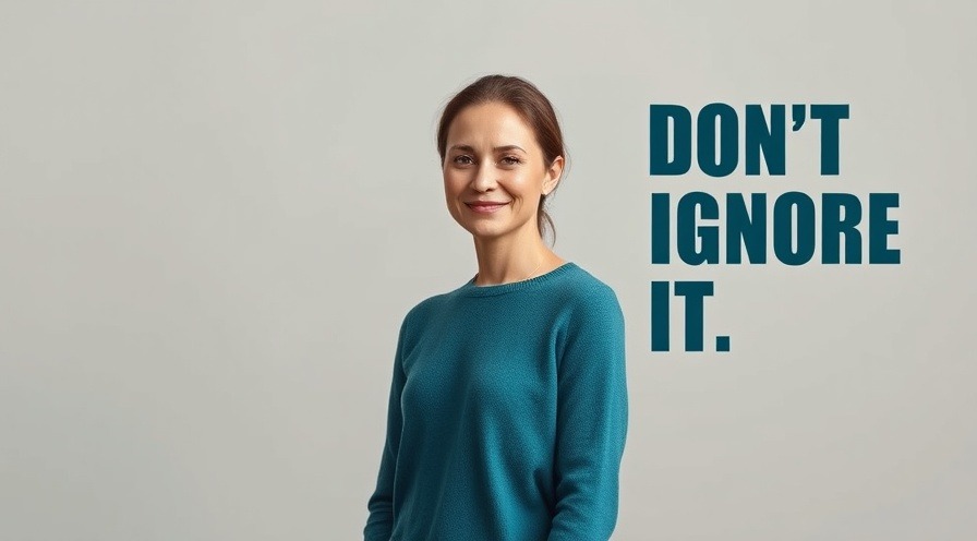 Calm woman in teal sweater promoting hydration tips against a neutral background.
