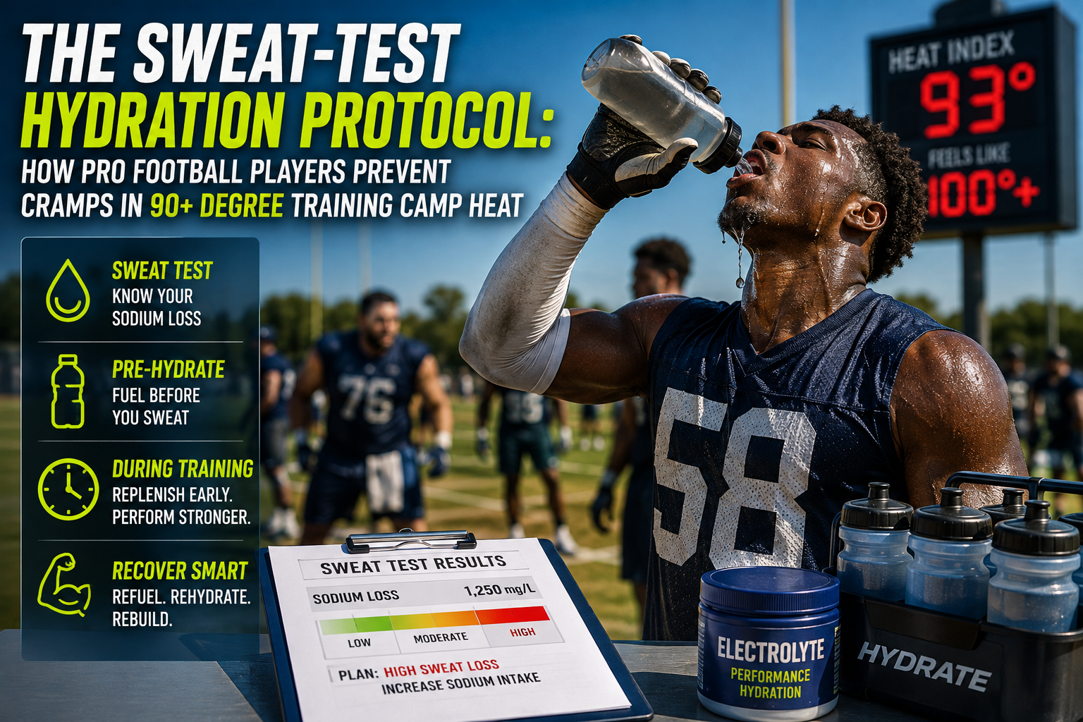 How football players prevent cramps in training camp heat