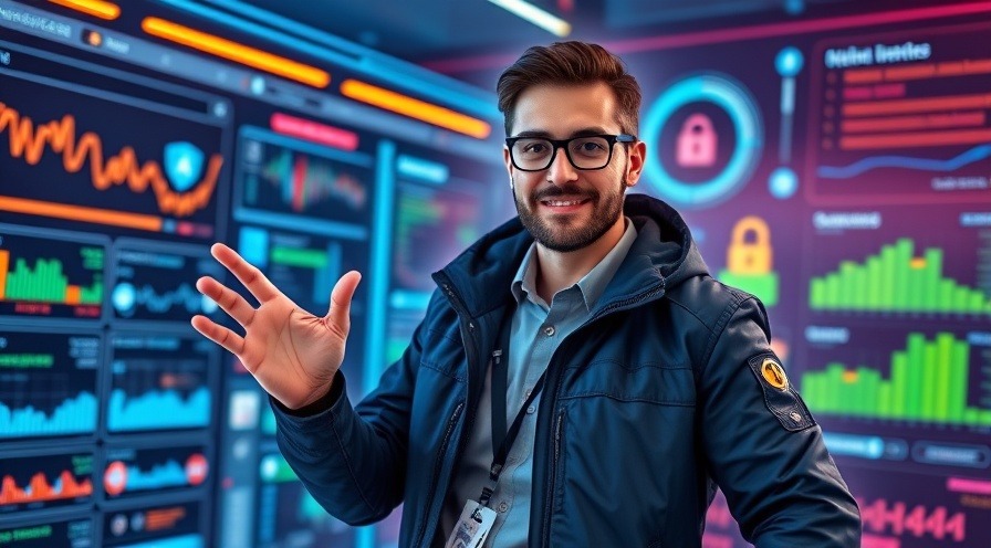 Cybersecurity expert showcasing non-repudiation in a vibrant digital landscape.