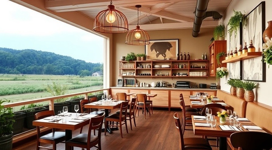 Farm-to-fork-style restaurant showcasing local artists at Belhaven art gallery.