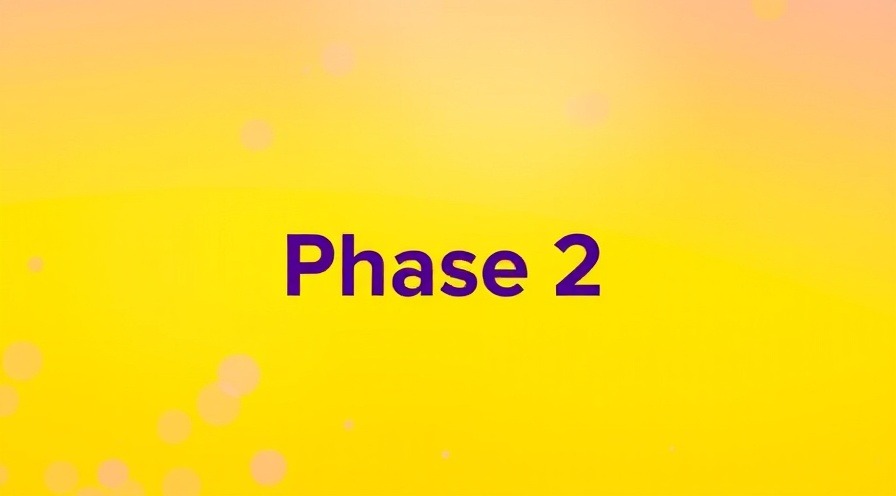 Phase 2 on yellow background with purple digital effects for vibrant design.