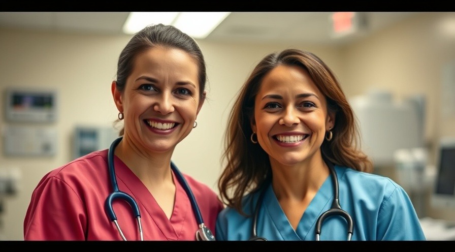 Healthcare professionals promoting strength training for bones in a vibrant medical setting.