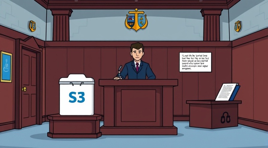 Animated courtroom scene with an S3 bucket on trial, featuring CloudTrail logs as evidence.