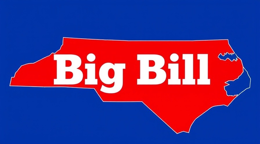 North Carolina highlighted in red on blue, promoting health equity.