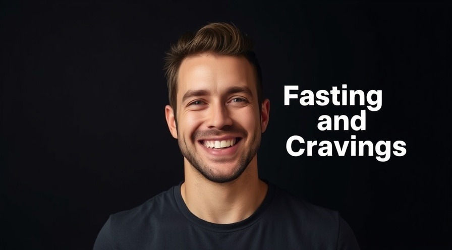 Confident man on black background promoting visceral fat health and therapeutic fasting