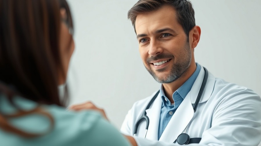 Compassionate doctor examining patient, highlighting sarcoidosis treatment expertise.