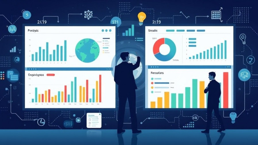 Visual representation of business intelligence (BI) concepts and analytics.