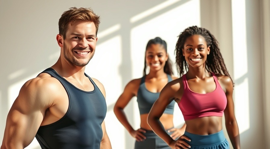 Fit male and female showcasing chest exercises in a sunlit fitness routine.