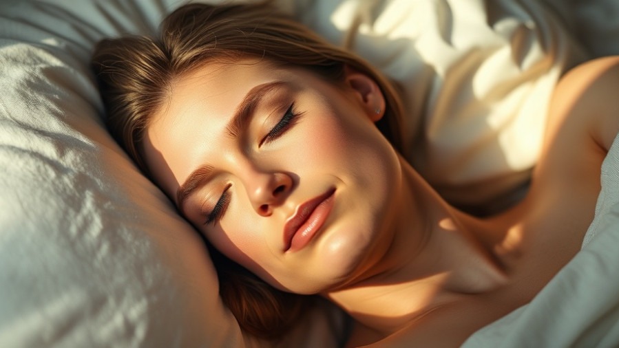 Serene woman in bed practicing sleep hygiene, embodying calm and relief.