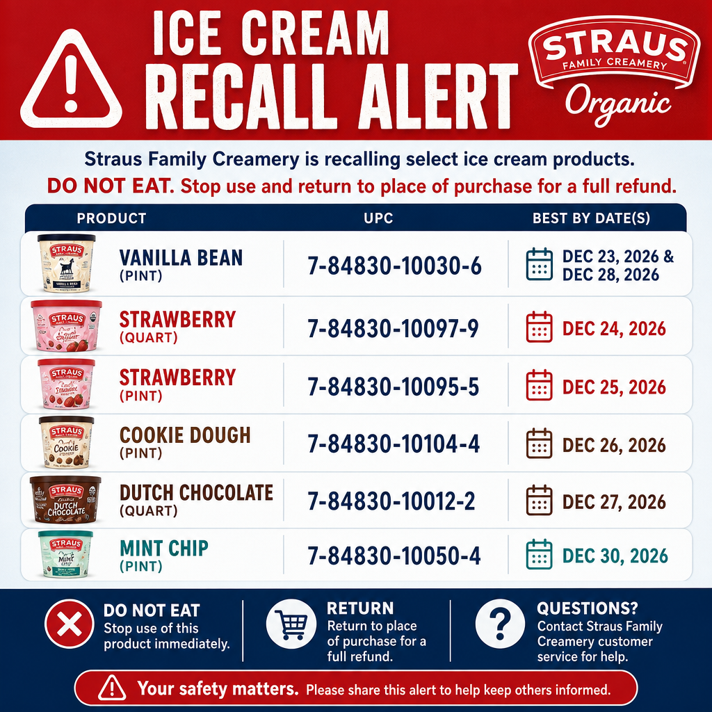 Organic Ice Cream Recall