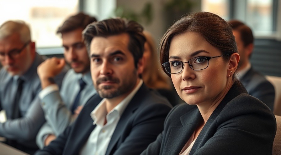 Confident professional at a meeting, showcasing emotional intelligence and calmness.