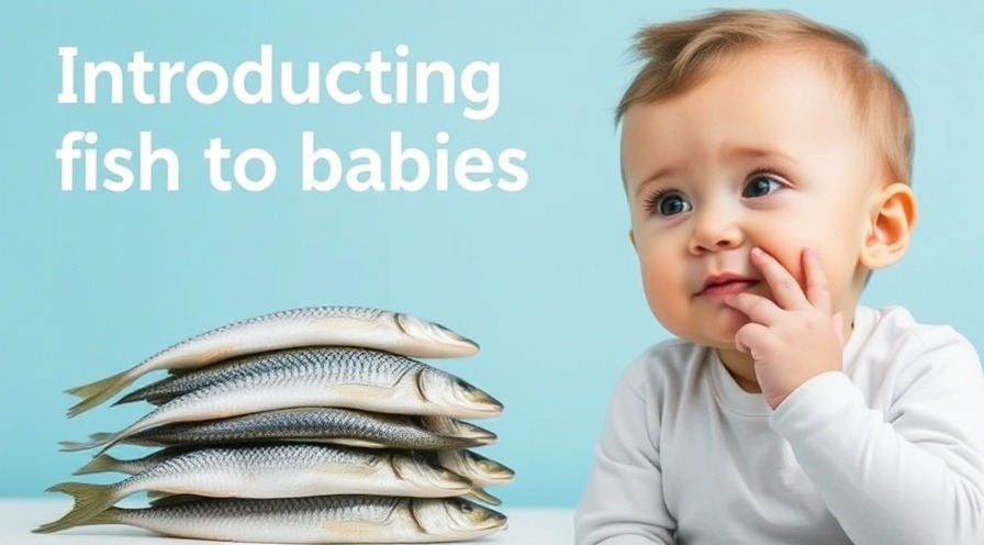 Thoughtful baby next to fresh fish, highlighting baby nutrition and fish health benefits.