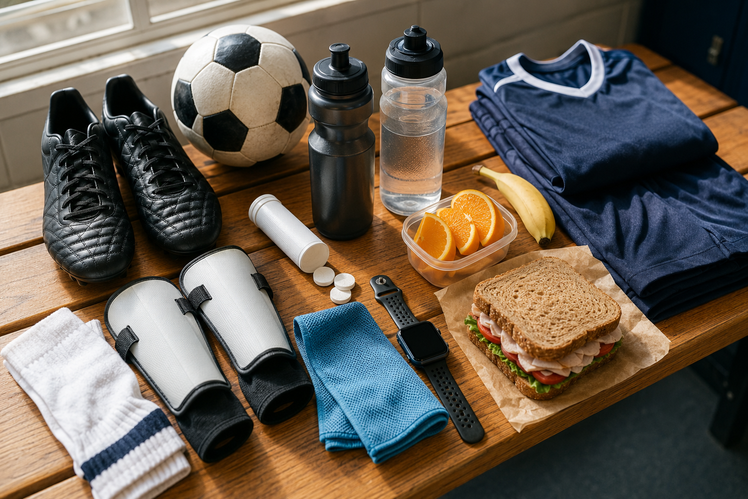 a complete soccer match day preparation setup
