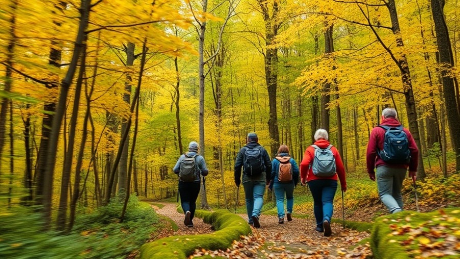 Hikers enjoying Scaly Mountain activities in vibrant Autumn colors, North Carolina.