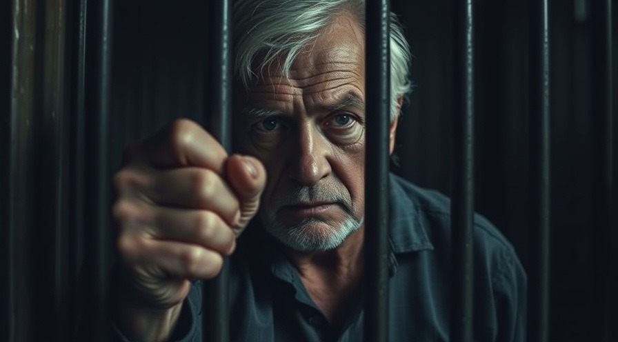 Somber inmate reflecting on compassionate release laws and healthcare rights.