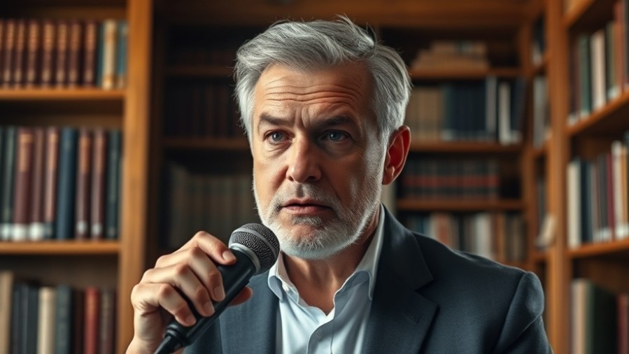 Confident man discussing health choices and behavior change in a cozy study.