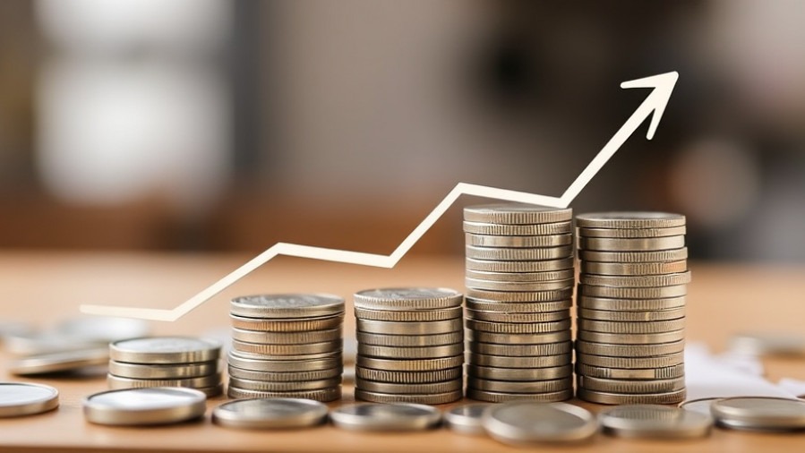 Earnings potential illustrated with financial growth concepts.
