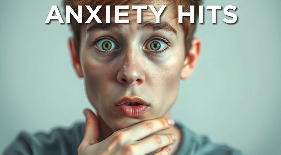 Startled young adult expressing anxiety with hand to chest, soft lighting.