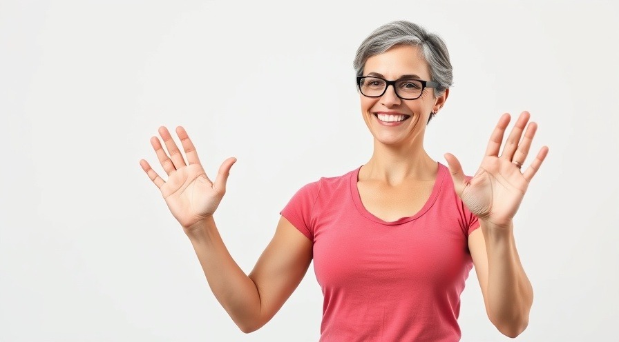 woman demonstrating hand flexibility exercises for arthritis pain relief.