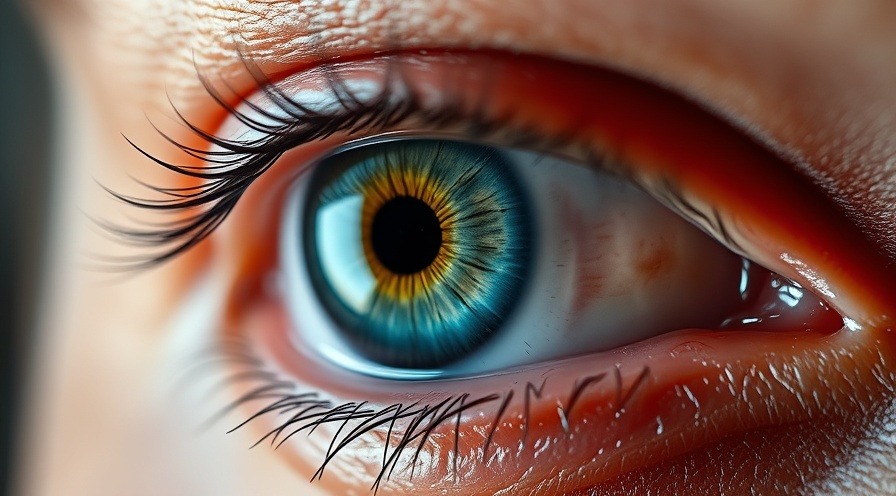 Close-up of a human eye with irritation, highlighting dry eye treatment options.