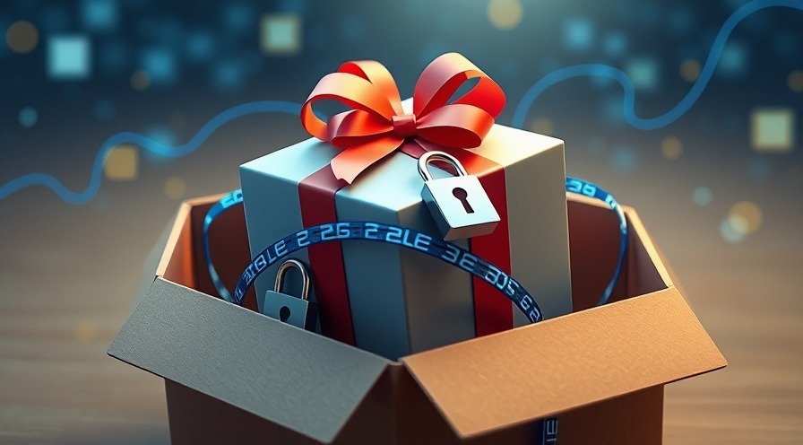 An animated gift box inside another box with encryption padlocks, resembling a secure envelope encryption metaphor