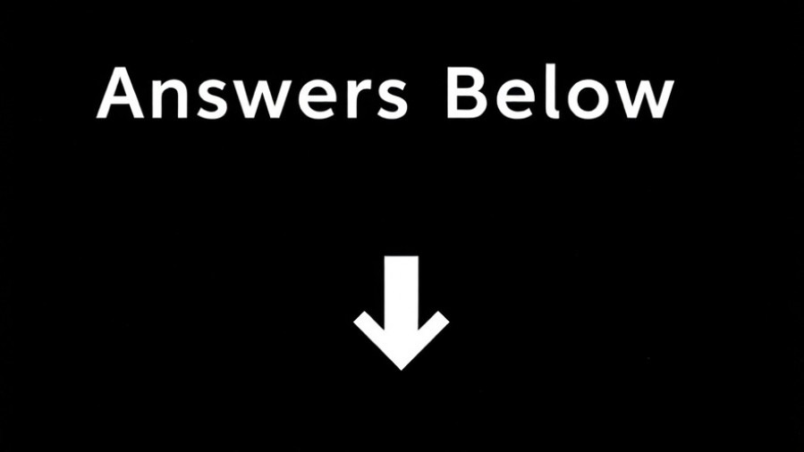 Answers Below text with downward arrow illustration