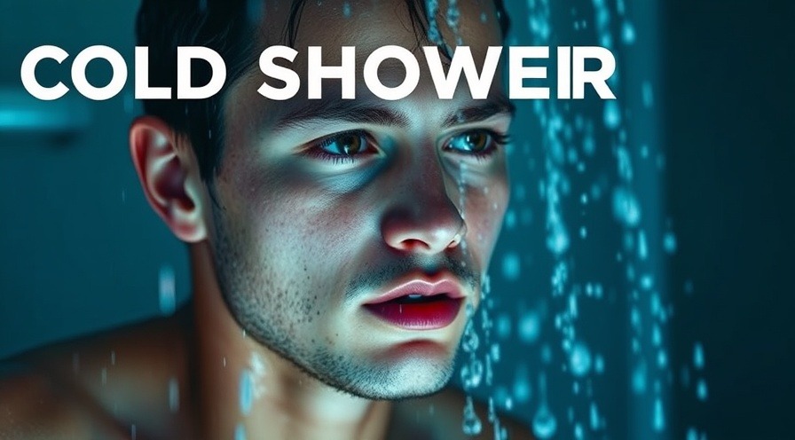 Person enjoying cold showers benefits with invigorated expression under cool blue lighting.